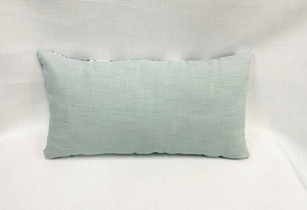 15” X 28” Thibaut Villenueve Navy & Tybee Tree Patchwork Lumbar Pillow Cover