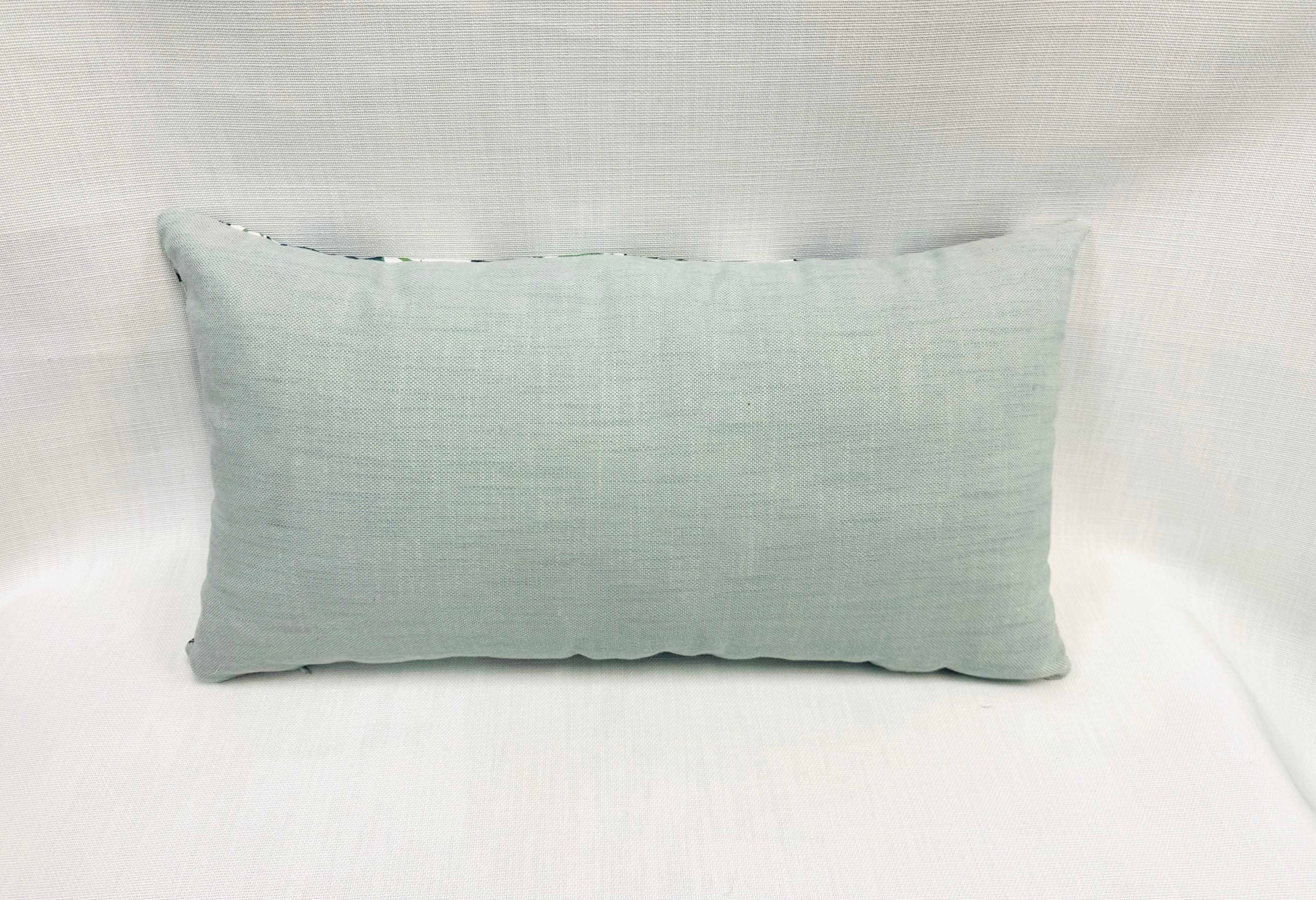 15” X 28” Thibaut Villenueve Navy & Tybee Tree Patchwork Lumbar Pillow Cover