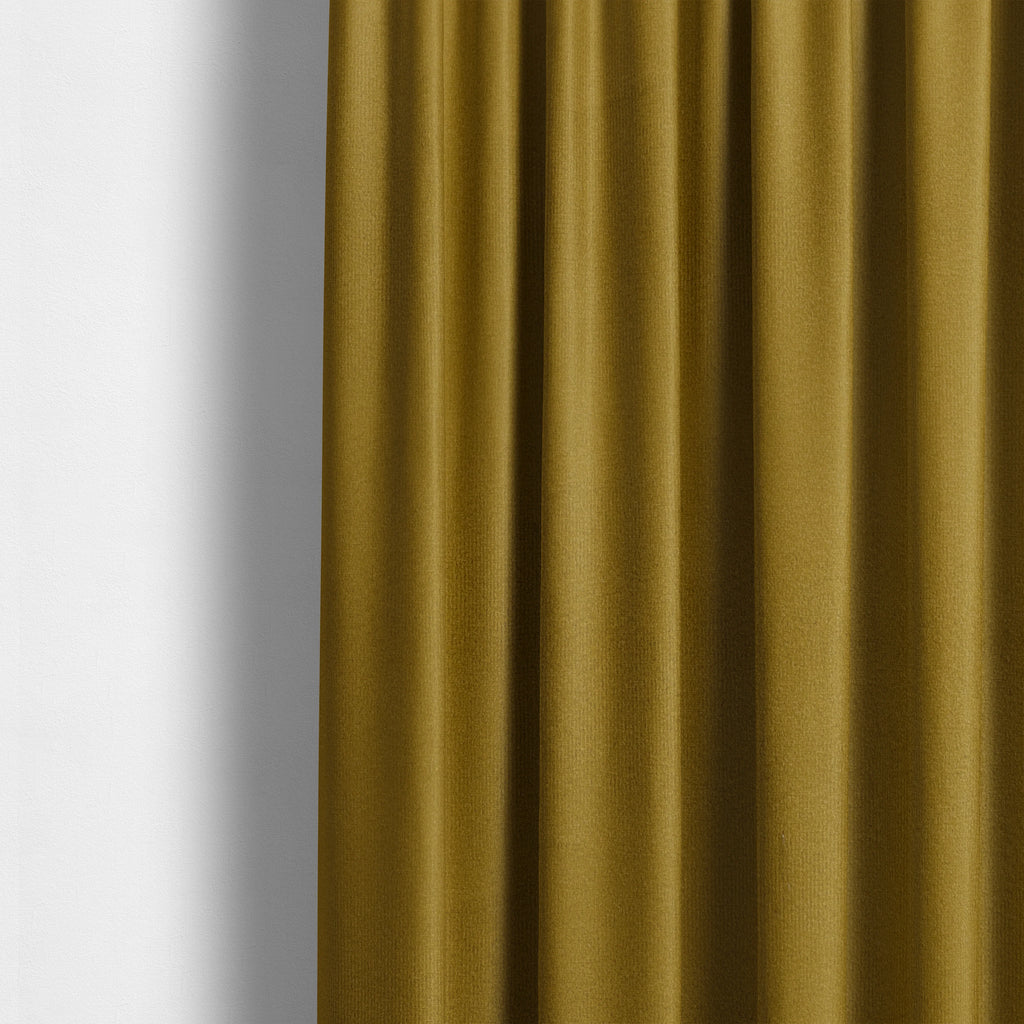 Norfolk Soft Velour Material Yellow Colour Upholstery Fabric CTR-1781 - Made To Measure Curtains