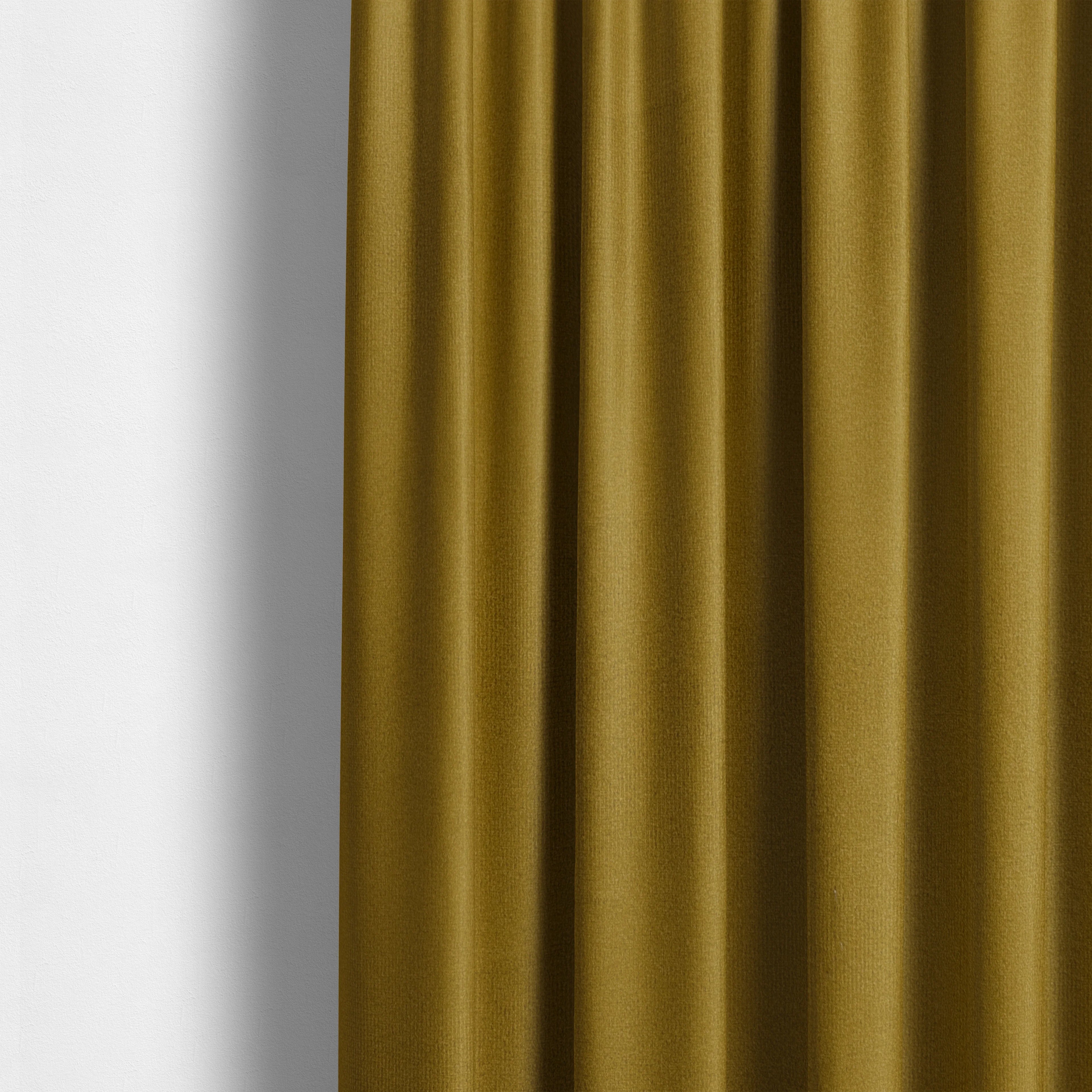 Norfolk Soft Velour Material Yellow Colour Upholstery Fabric CTR-1781 - Made To Measure Curtains