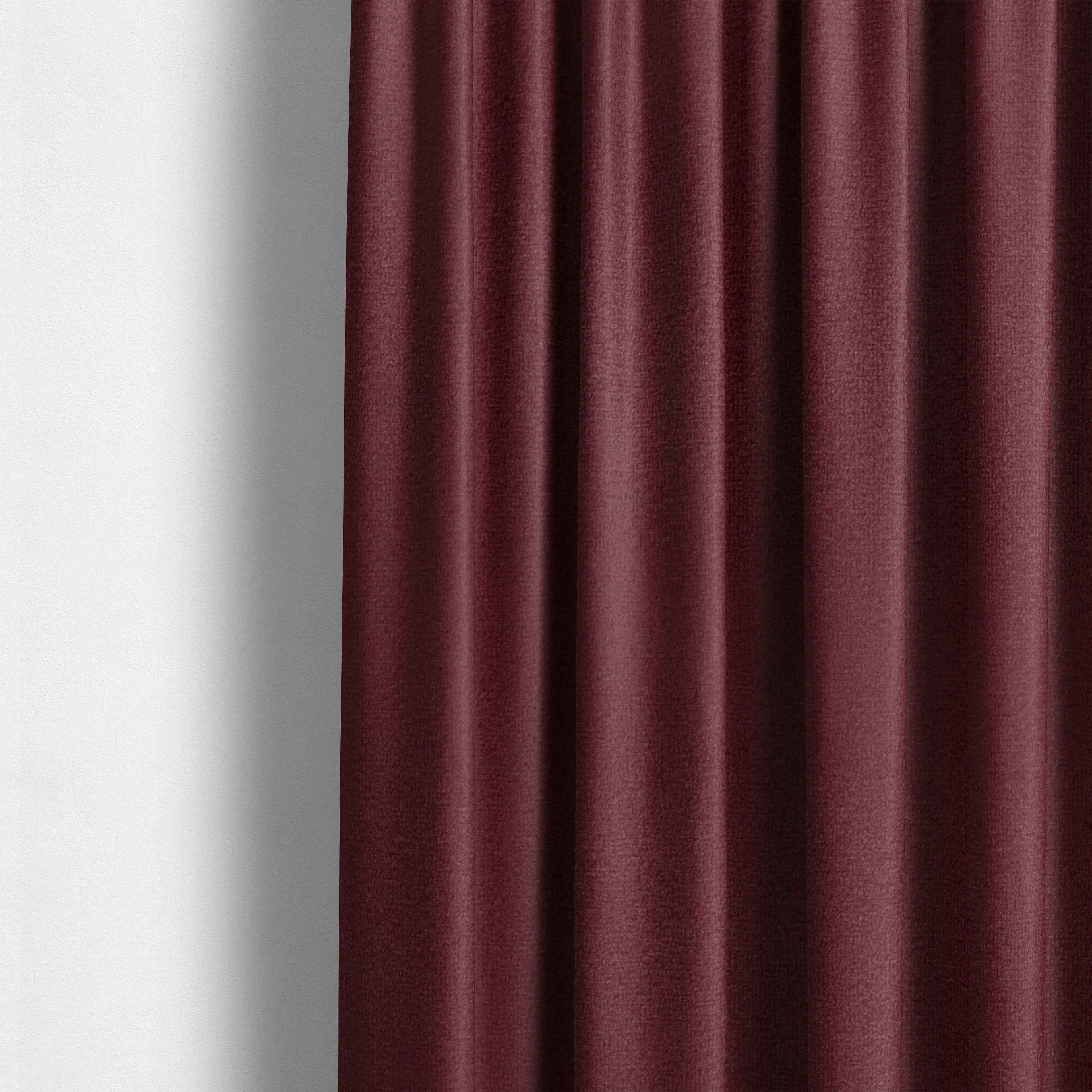 Norfolk Soft Velour Material Burgundy Colour Upholstery Fabric CTR-1784 - Made To Measure Curtains