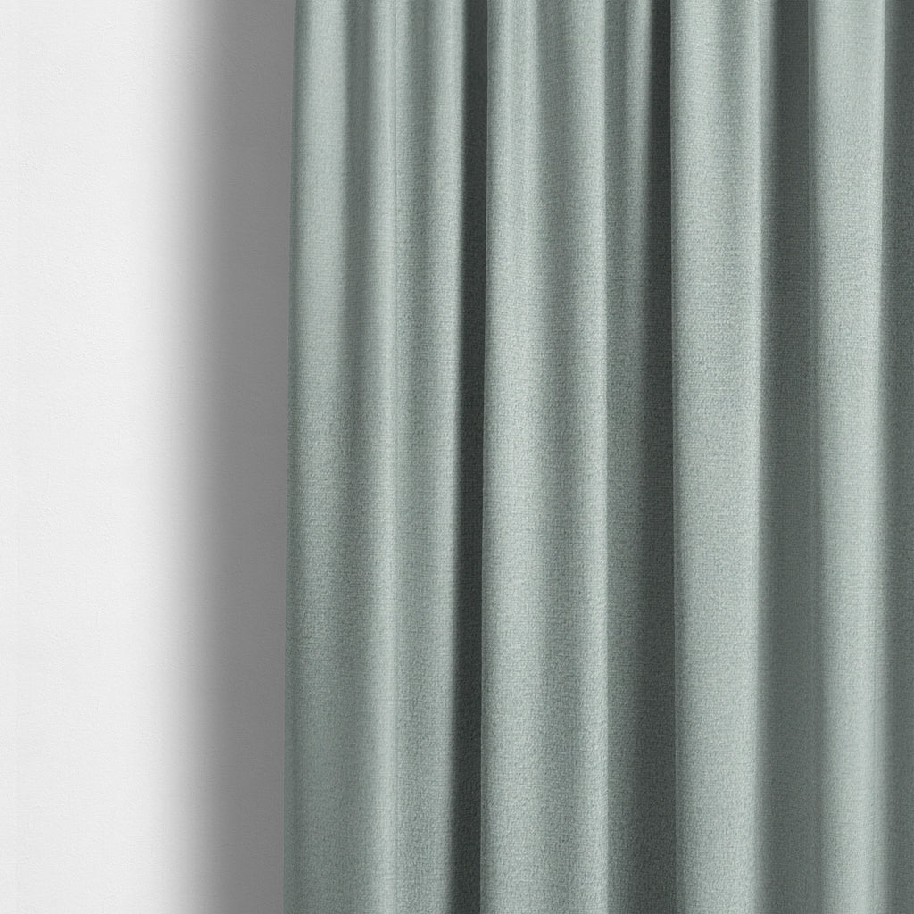 Norfolk Soft Velour Material Silver Colour Upholstery Fabric CTR-1786 - Made To Measure Curtains