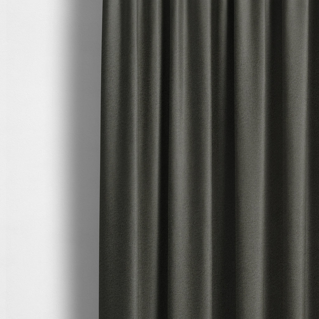 Norfolk Soft Velour Material Pebble Grey Colour Upholstery Fabric CTR-1789 - Made To Measure Curtains