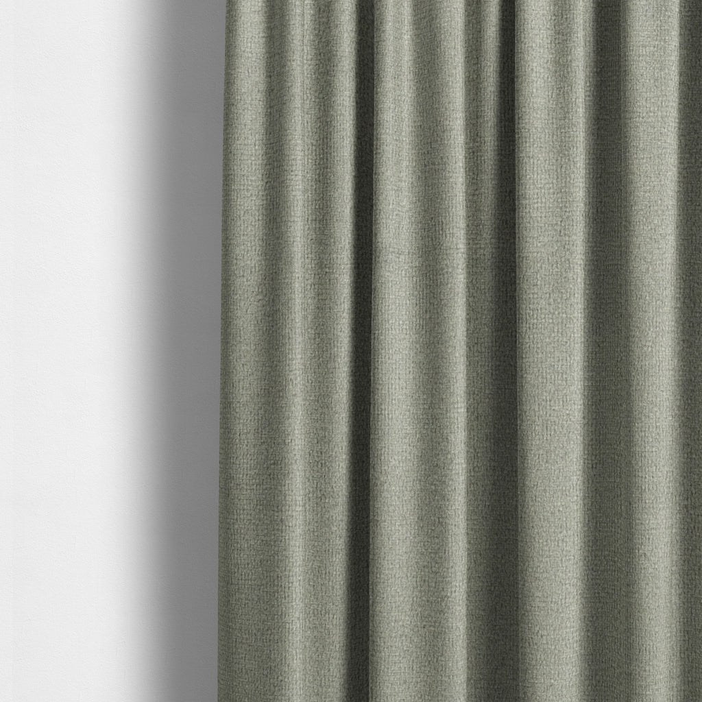 Norfolk Soft Velour Material Fossil Grey Colour Upholstery Fabric CTR-1793 - Made To Measure Curtains