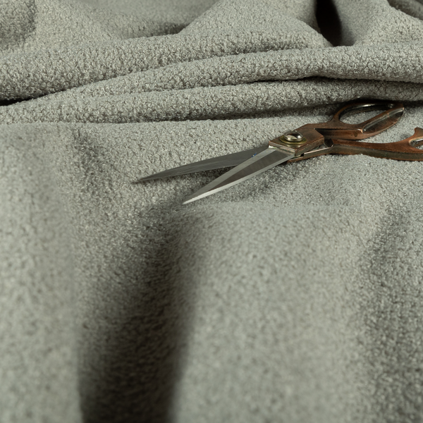 Ivory Boucle Recycled PET Material Silver Colour Upholstery Fabric CTR-1843 - Made To Measure Curtains