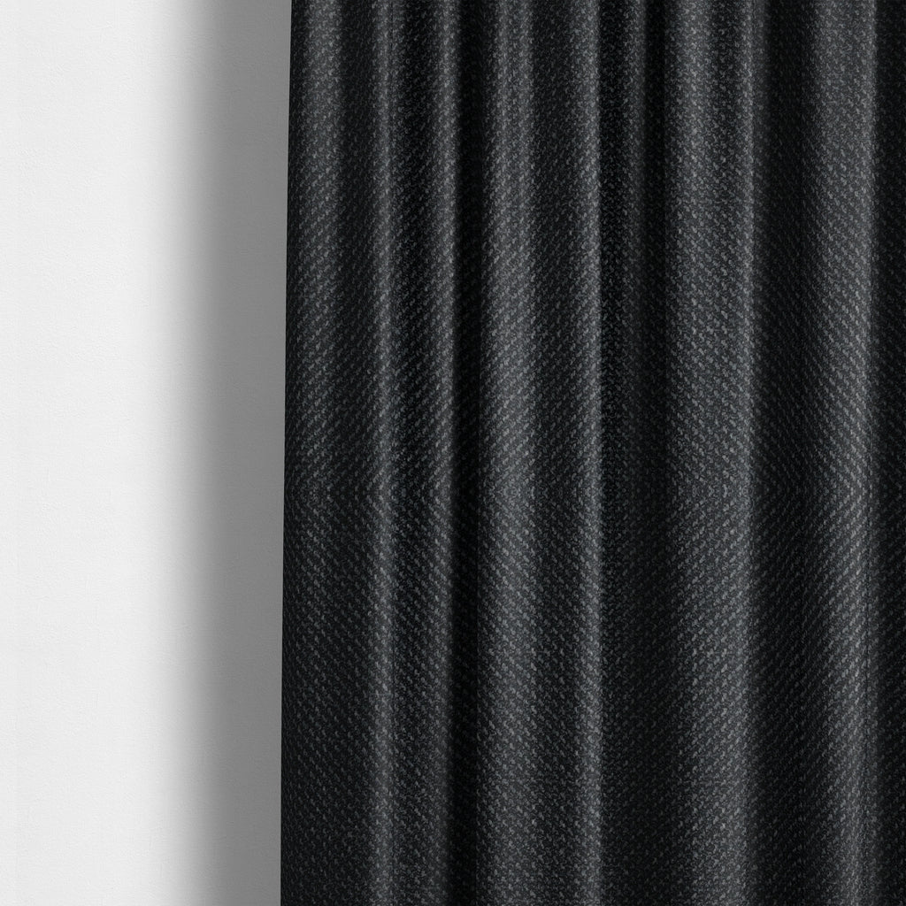 Narvik Weave Textured Water Repellent Treated Material Black Colour Upholstery Fabric CTR-2121 - Made To Measure Curtains
