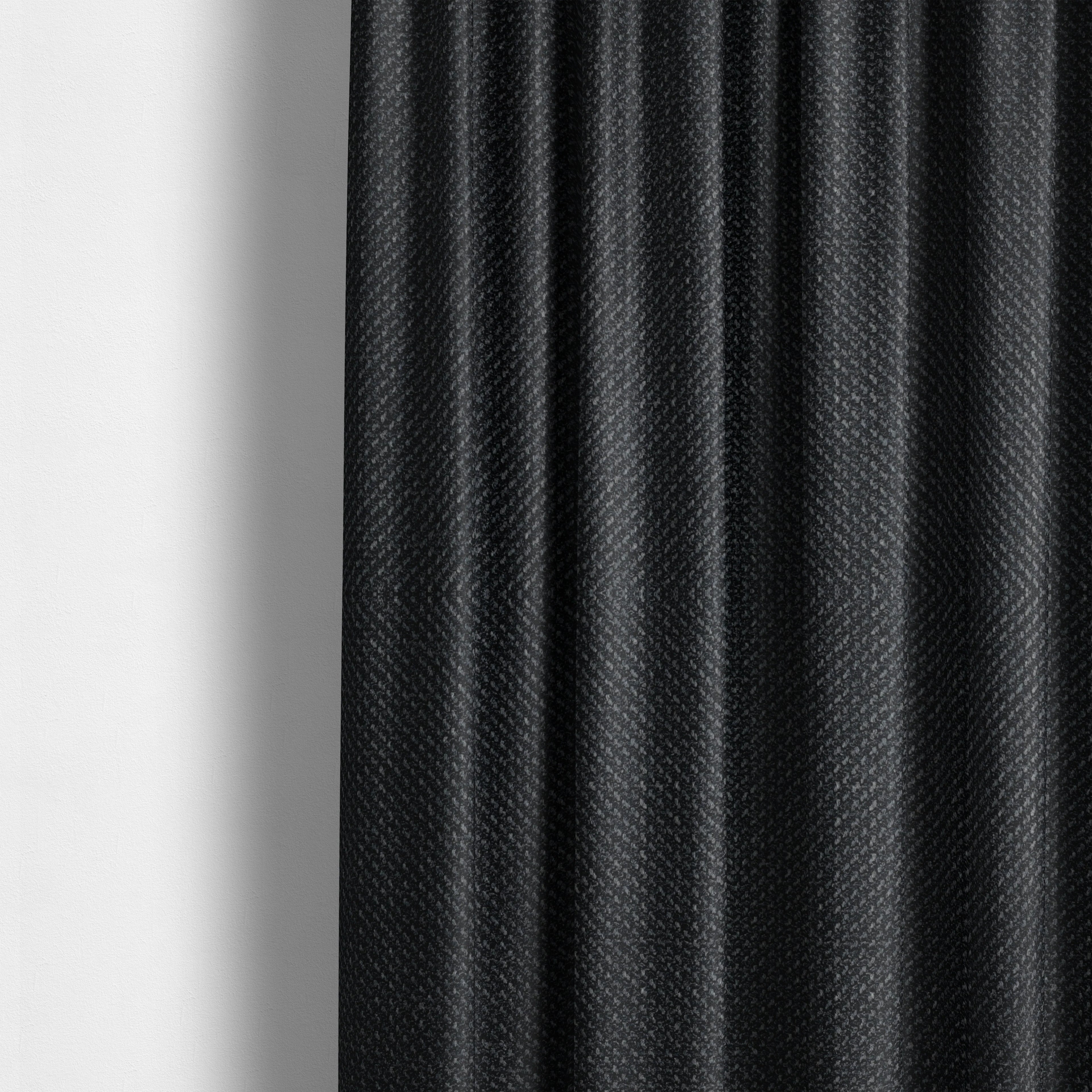 Narvik Weave Textured Water Repellent Treated Material Black Colour Upholstery Fabric CTR-2121 - Made To Measure Curtains