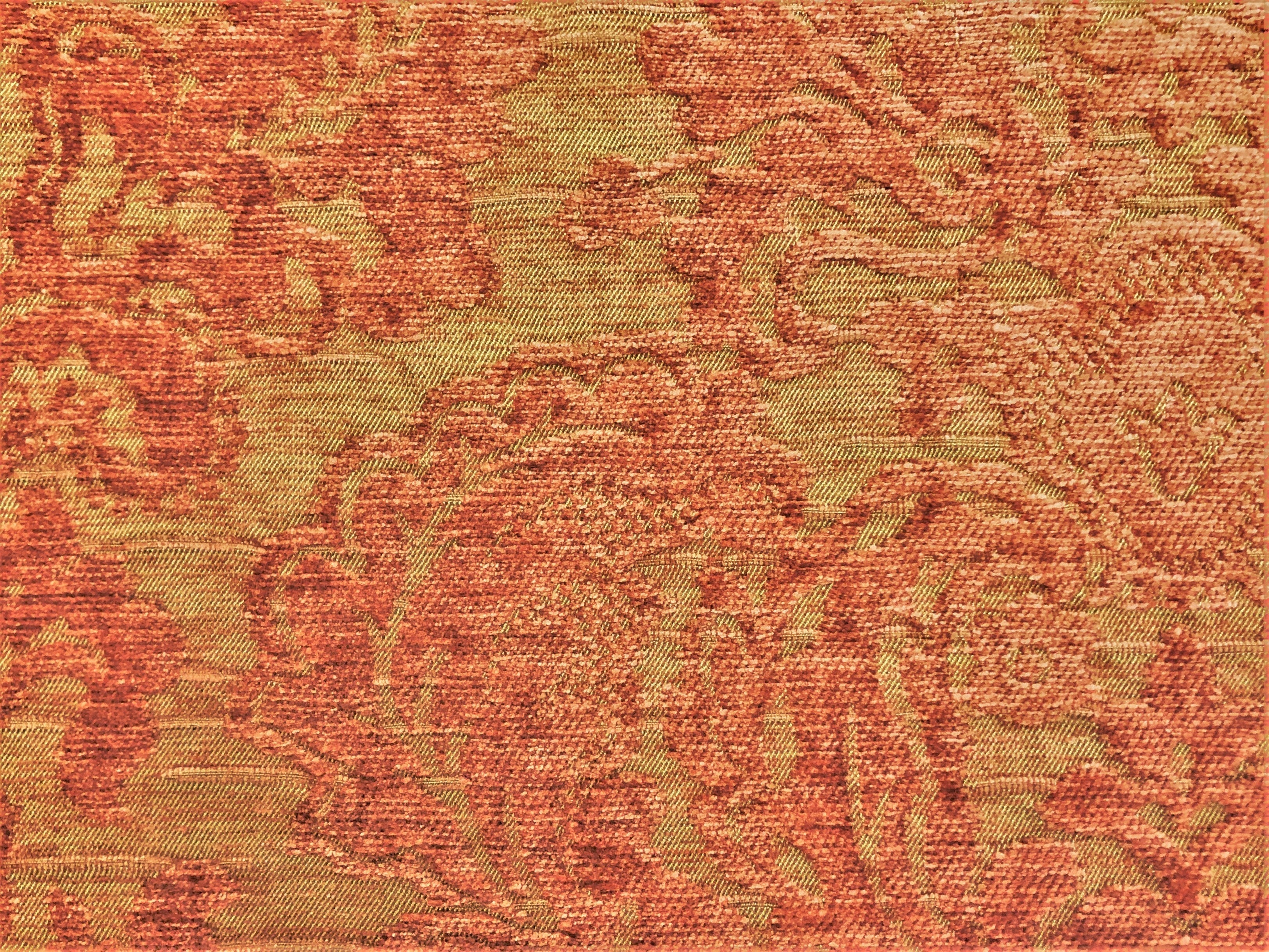 Lee Jofa Claremont Floral Damask Rose Beige Coral Chenille Upholstery Fabric / Ginger